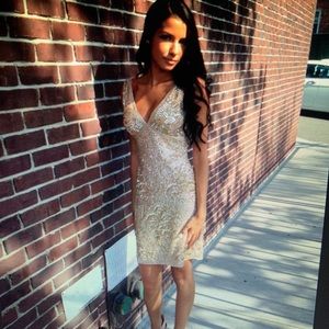 Gold Beaded Dress SAKS 5th AVE